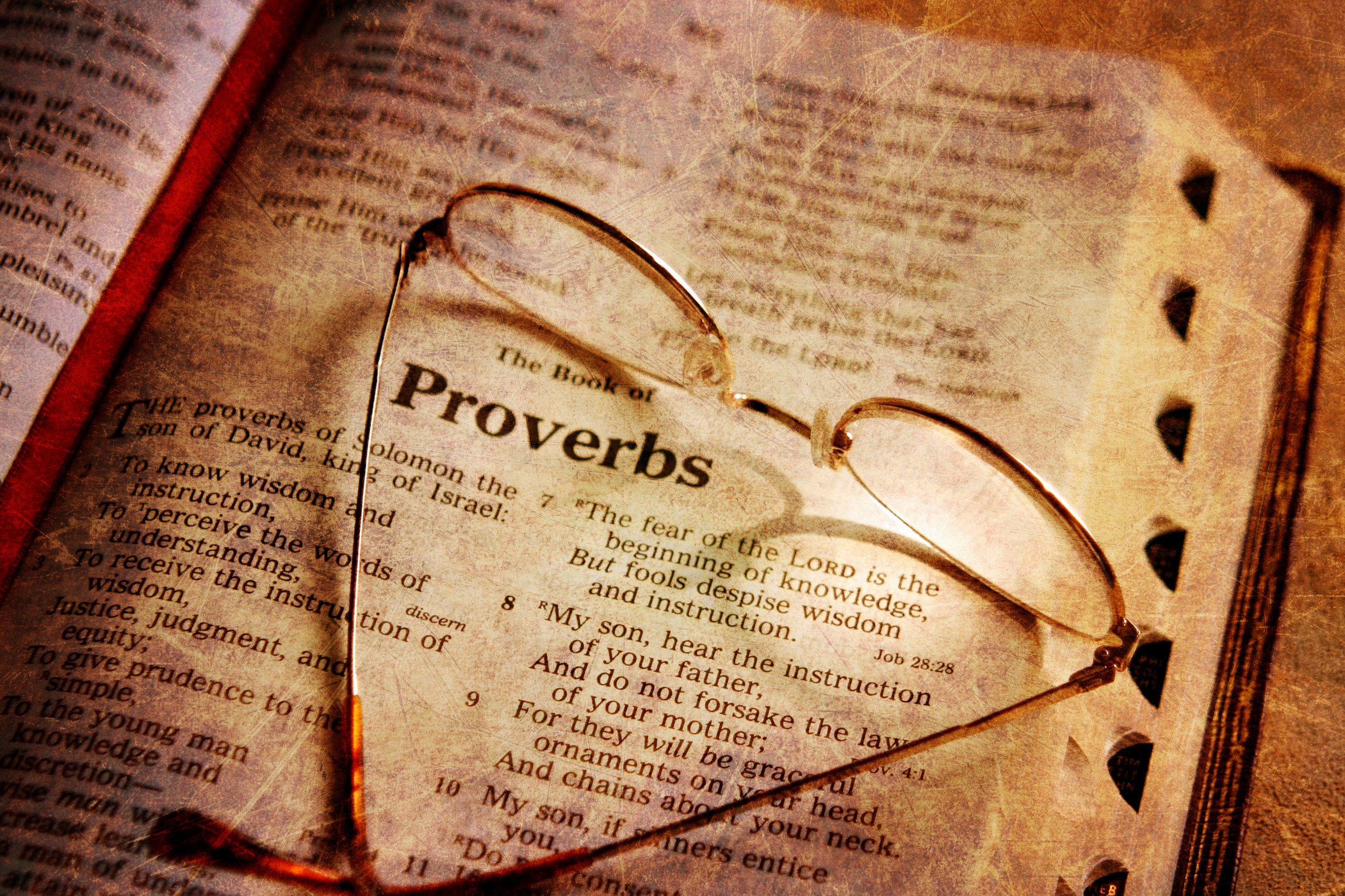 Religious: Proverbs Bible scripture about Wisdom with eye glasses